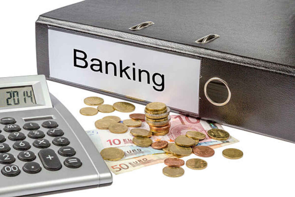 banking binder calculator and currency 1